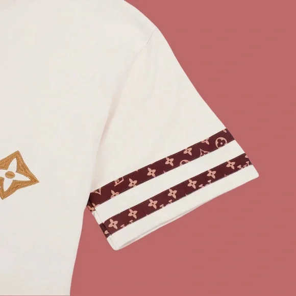 Louis Vuitton White Tee with Brown Label